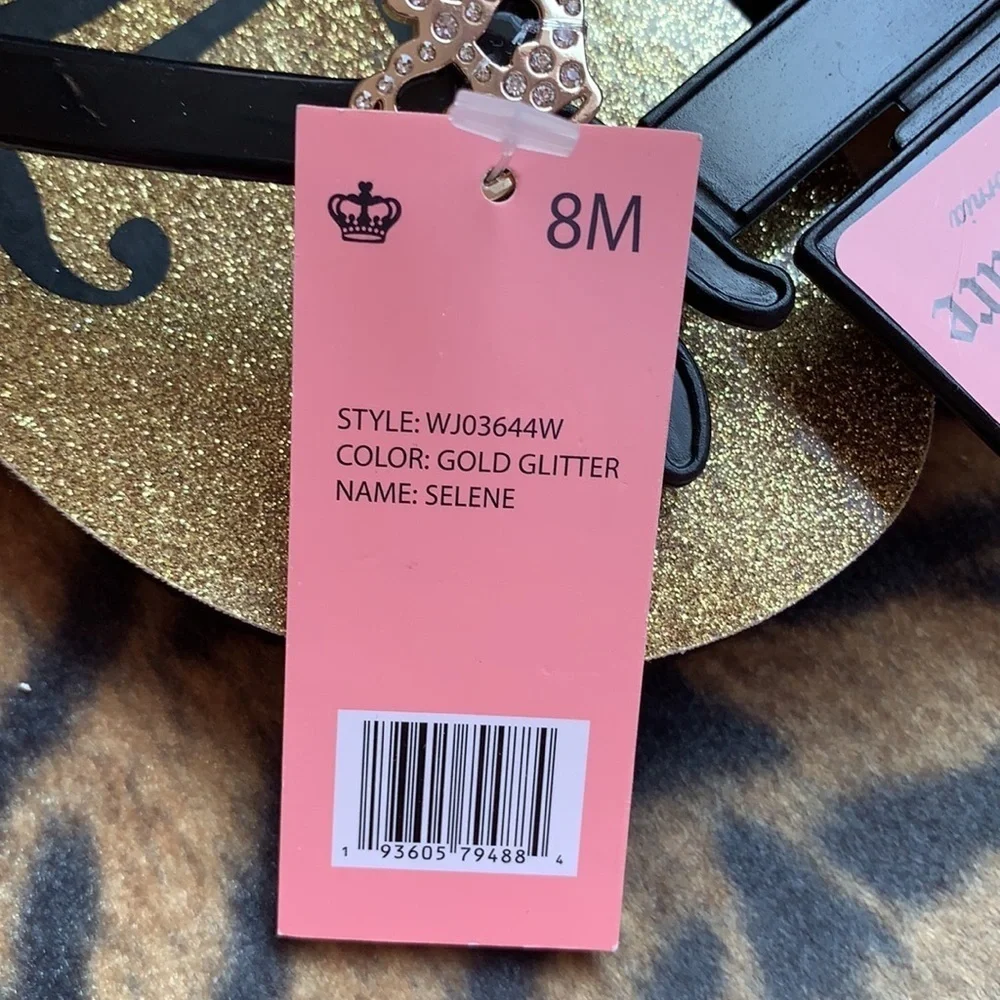 COPY - NWT Juicy Couture Gold Glitter Flip Flops size 8
